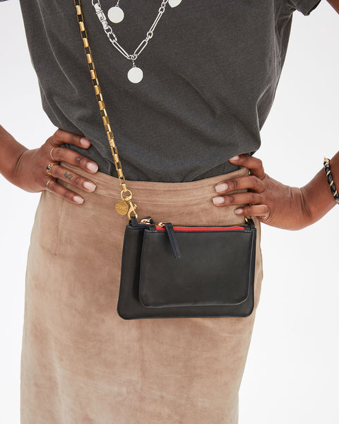 Coin Clutch Black Nubuck Leather – Clare V.