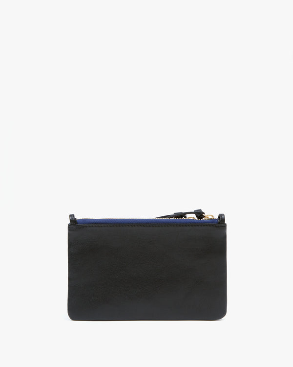 back flat of the Black Wallet Clutch Plus 