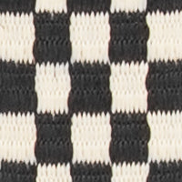Clare V. Adjustable Webbing Strap Black & Cream Checker