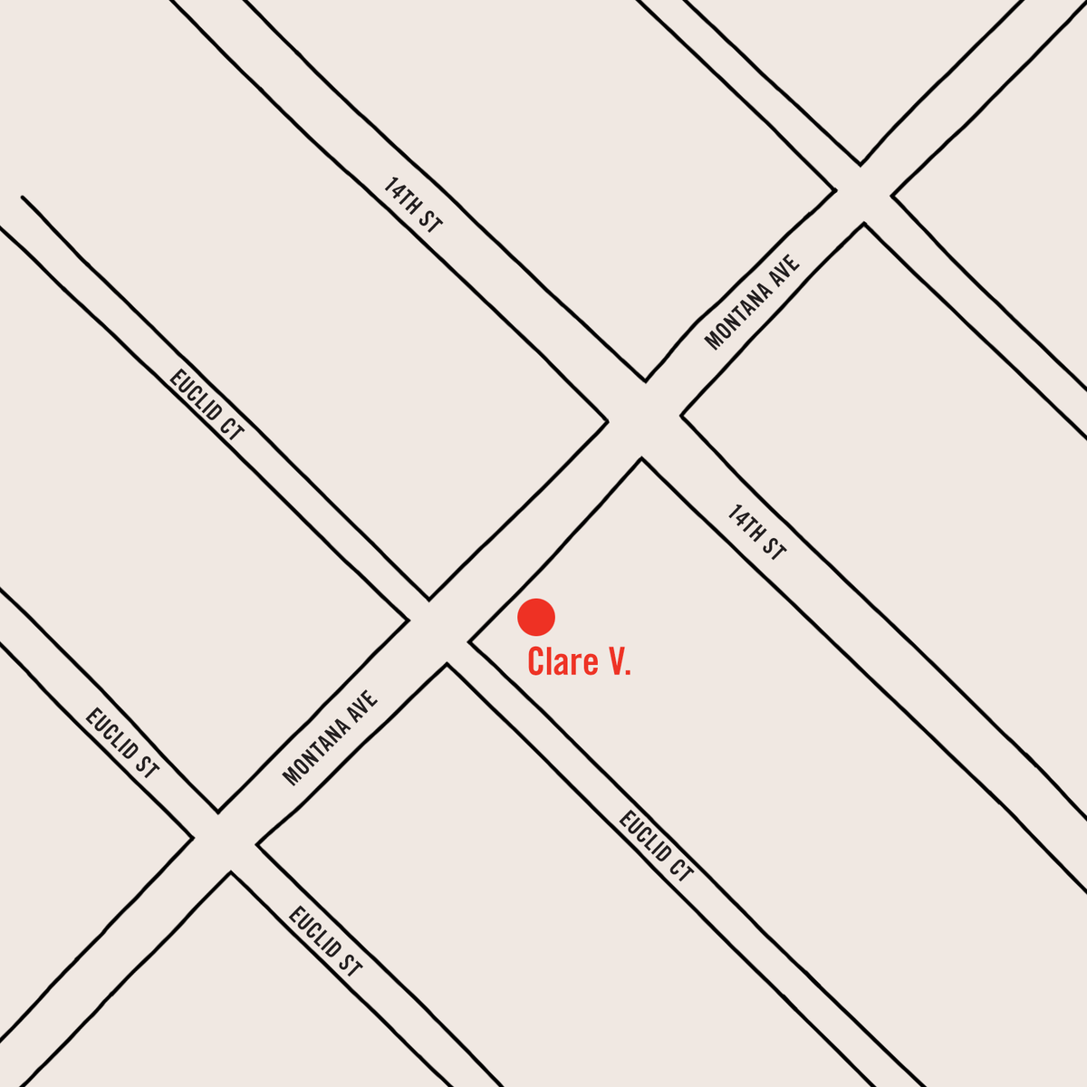 Map Showing Location of Clare V. Santa Monica Store