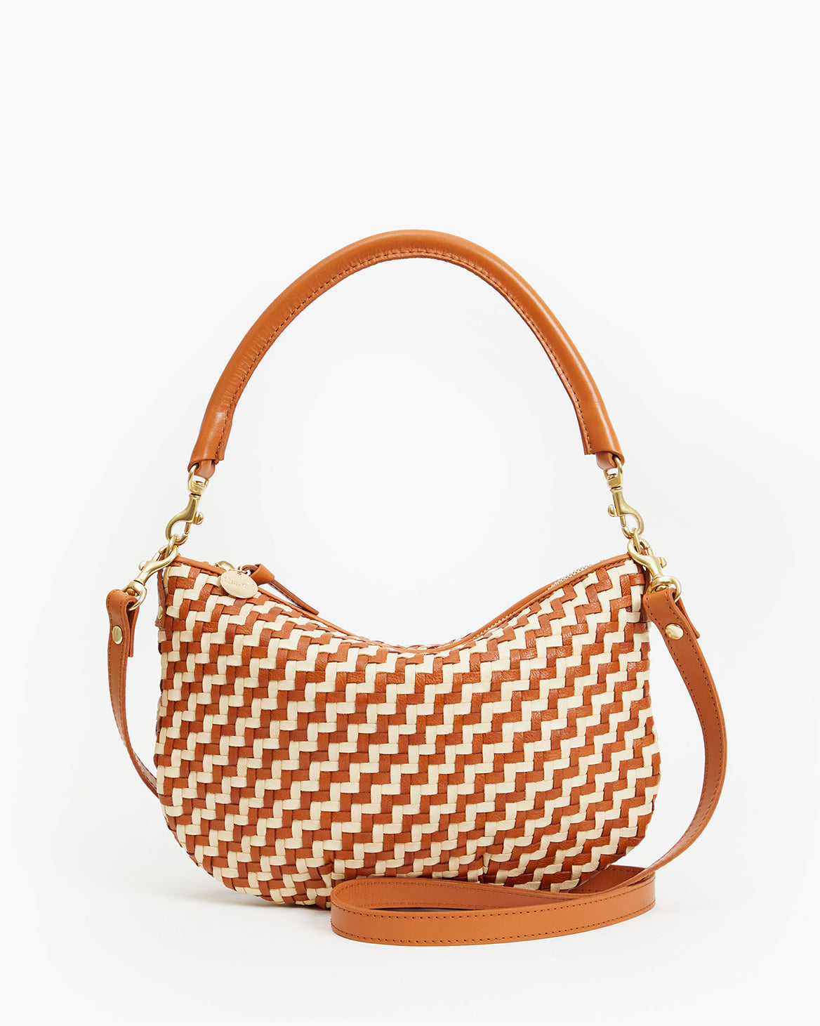 Natural & Cream Woven Zig-Zag Petit Moyen Messenger