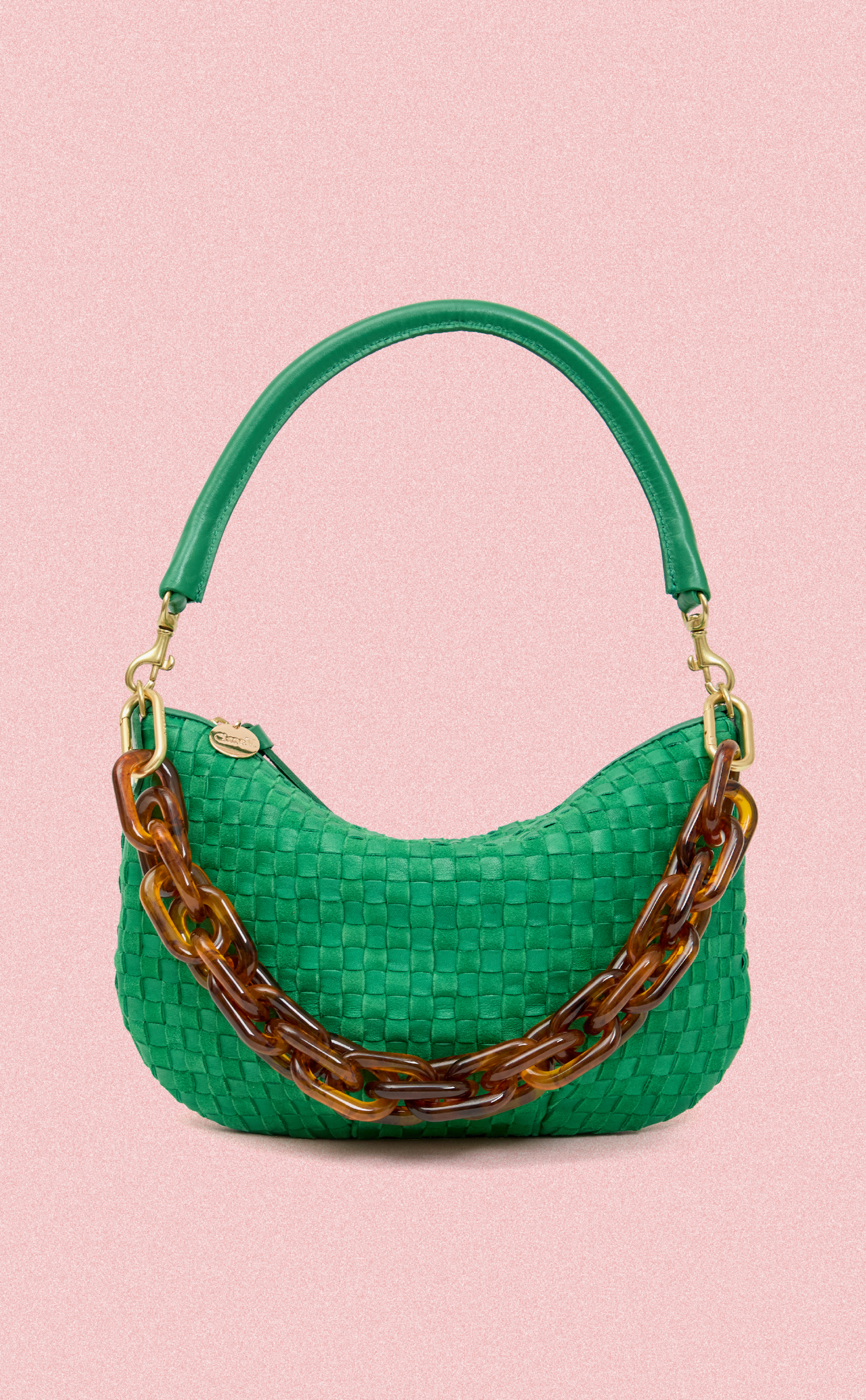 Grass Petit Moyen with Tortoise Resin Shortie Strap.