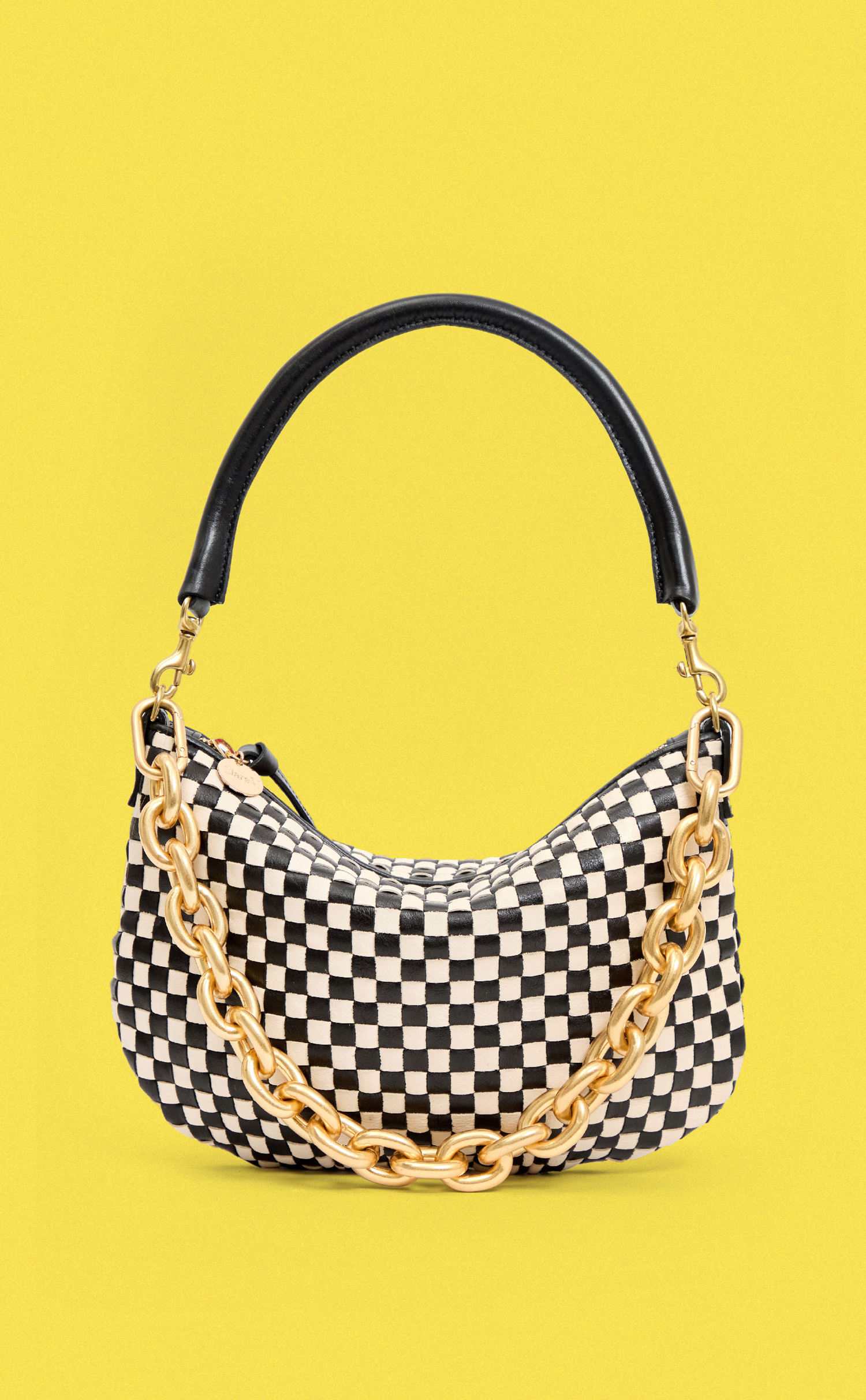 Black and Cream Petit Moyen with Vintage Gold Shortie Strap. 