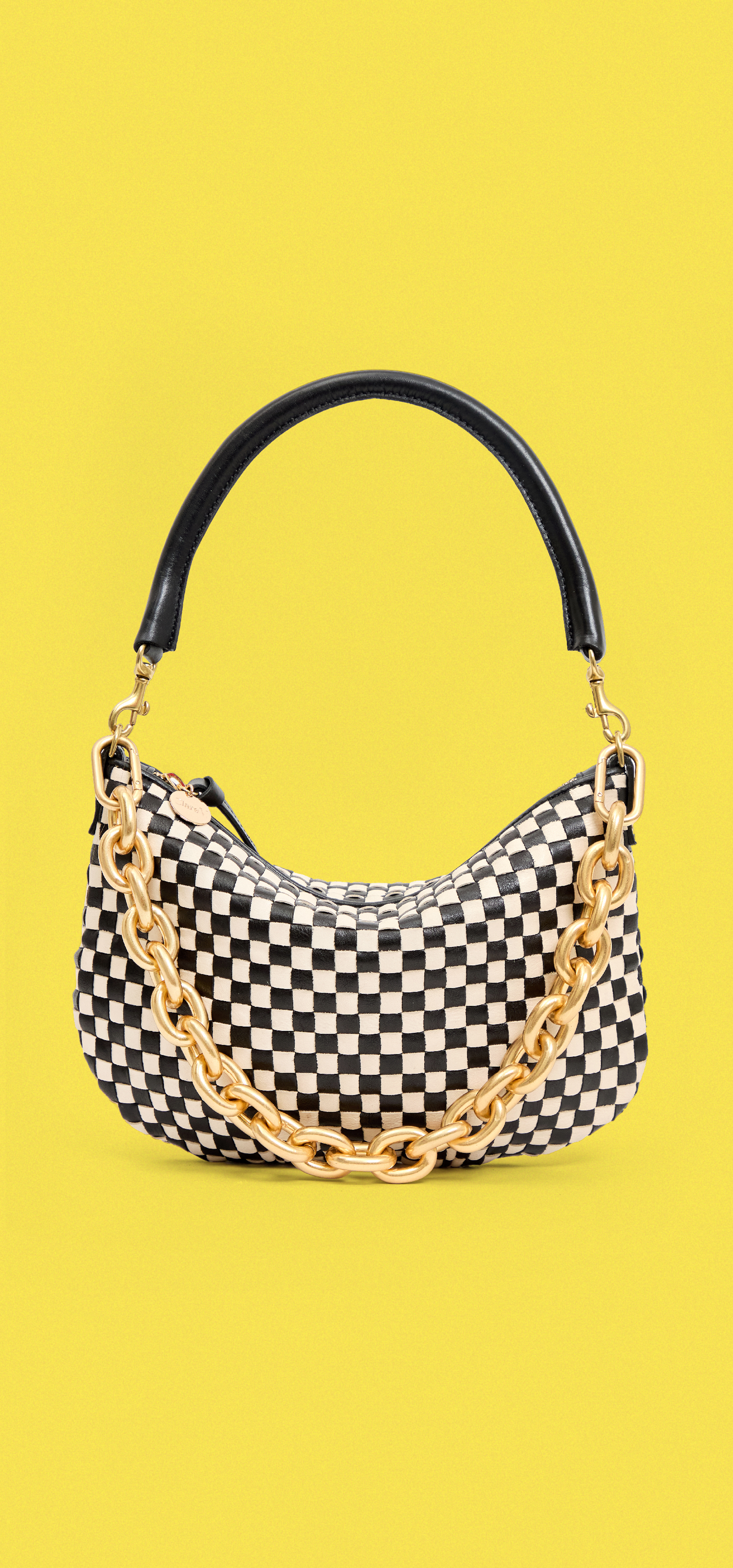 Black and Cream Petit Moyen with Vintage Gold Shortie Strap. 