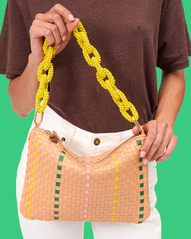 Flat Clutch with Tabs with Shortie Strap.