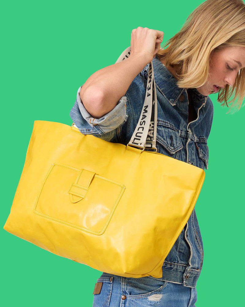 Yellow Grande Bateau Tote. 