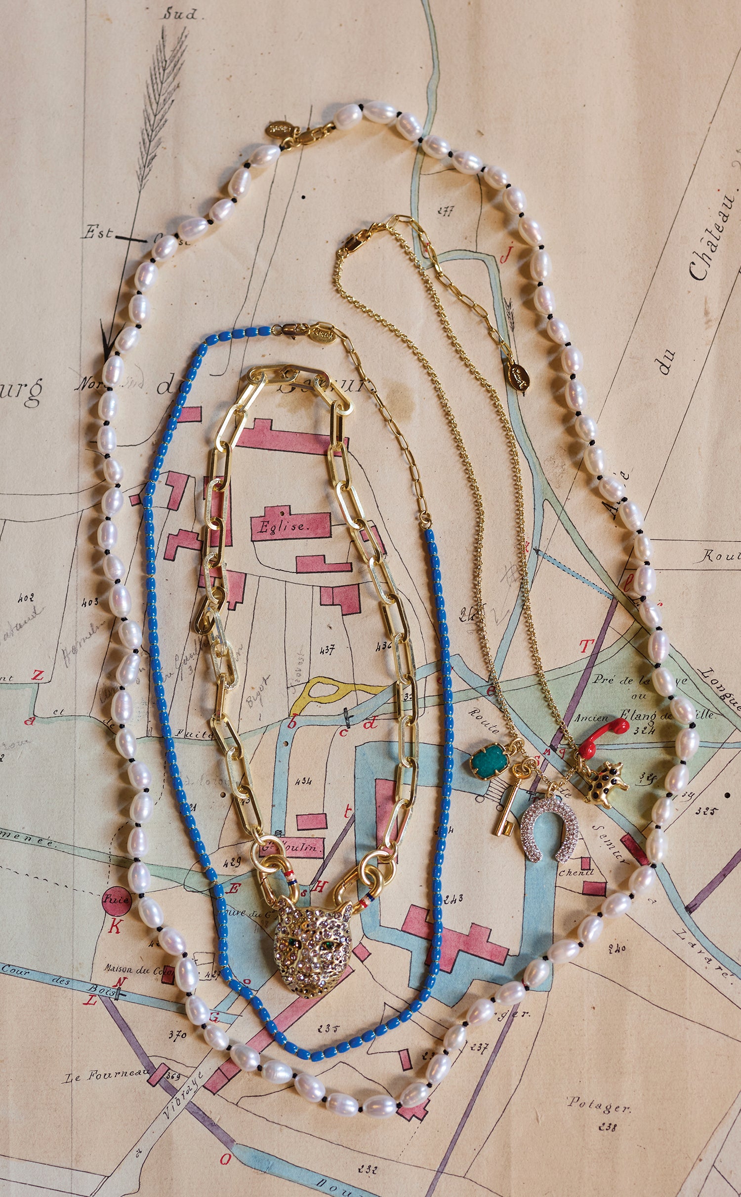 Assortment of Clare V. Fall necklaces.