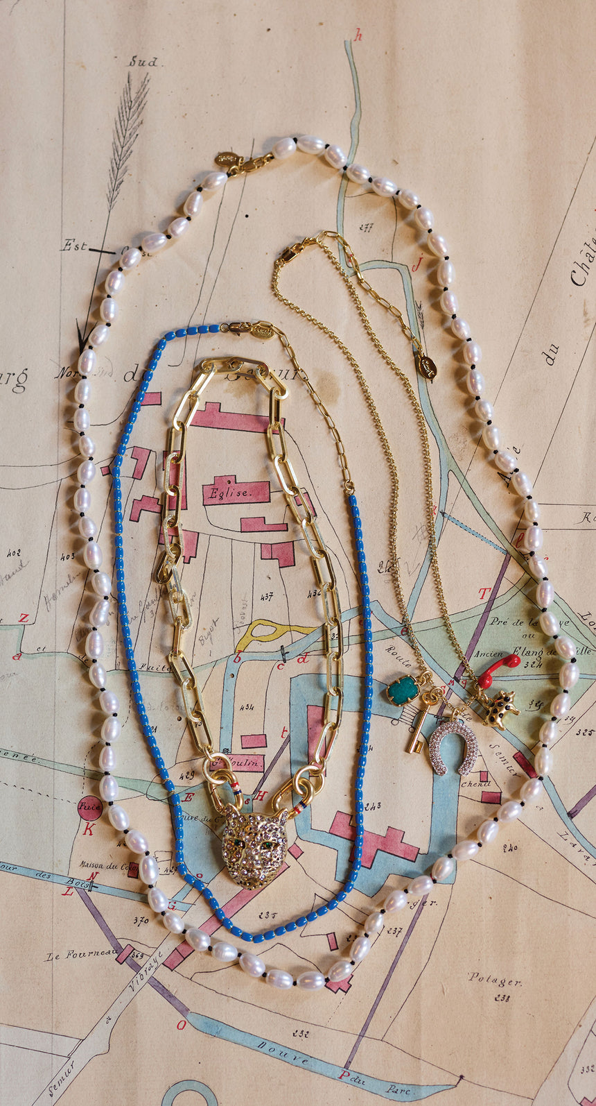 Assortment of Clare V. Fall necklaces.