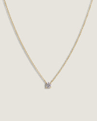 Solitaire Floating Round Diamond Necklace