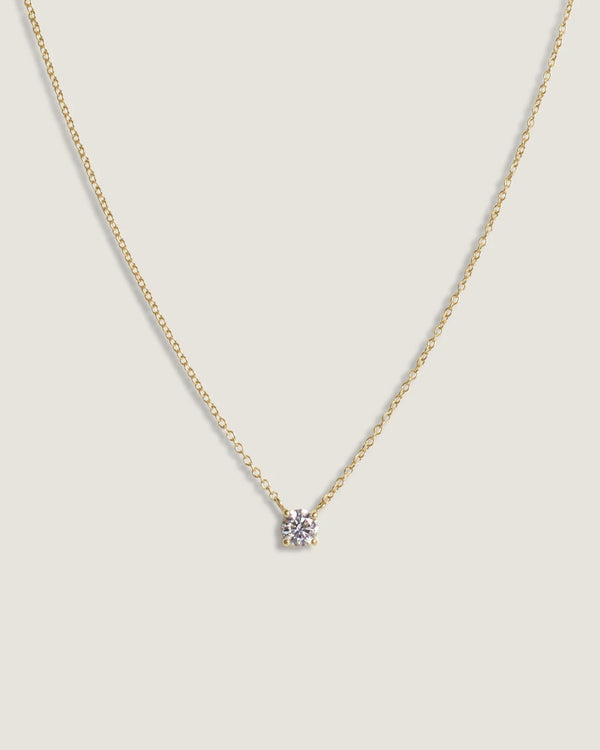 Solitaire Floating Round Diamond Necklace