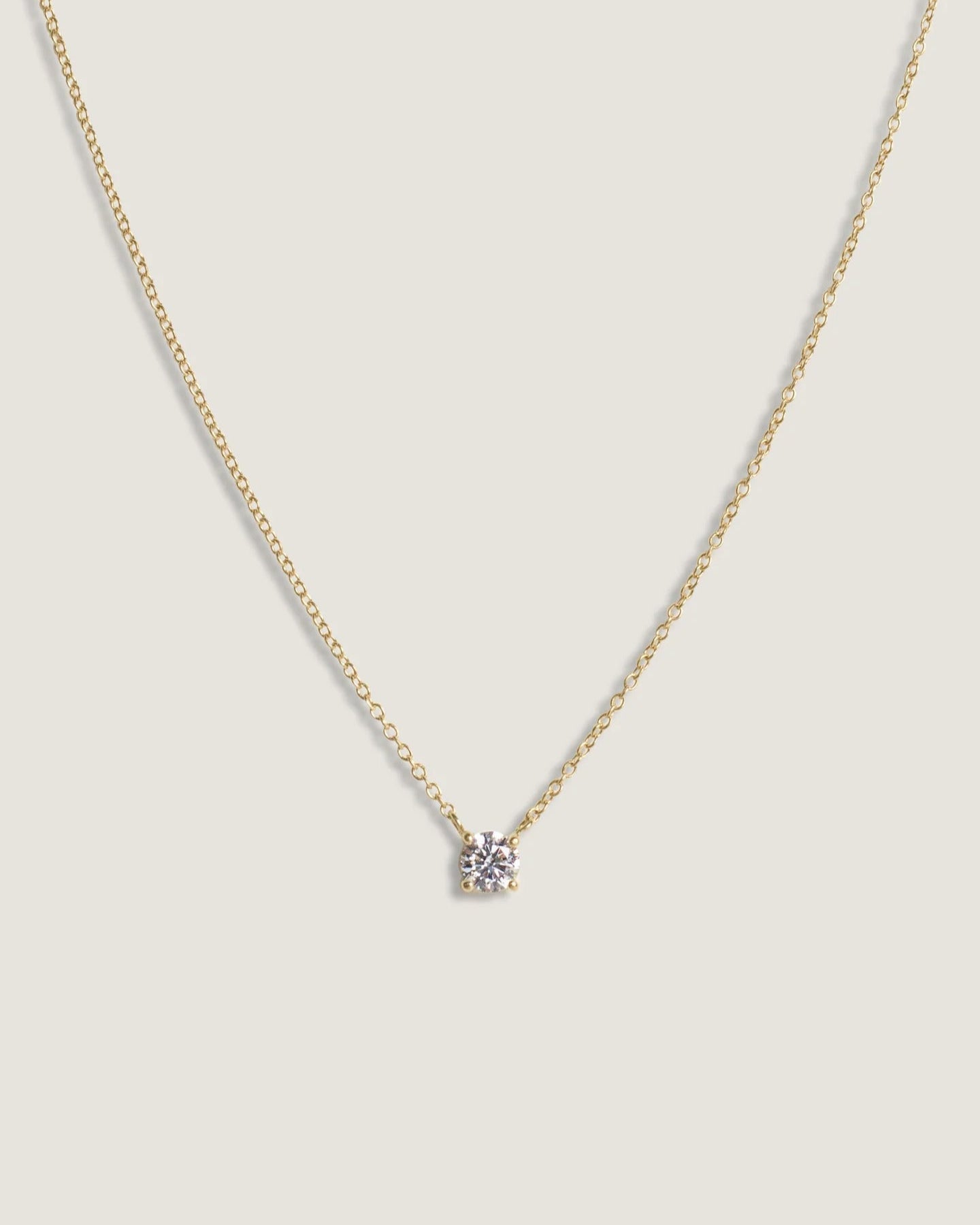 Solitaire Floating Round Diamond Necklace