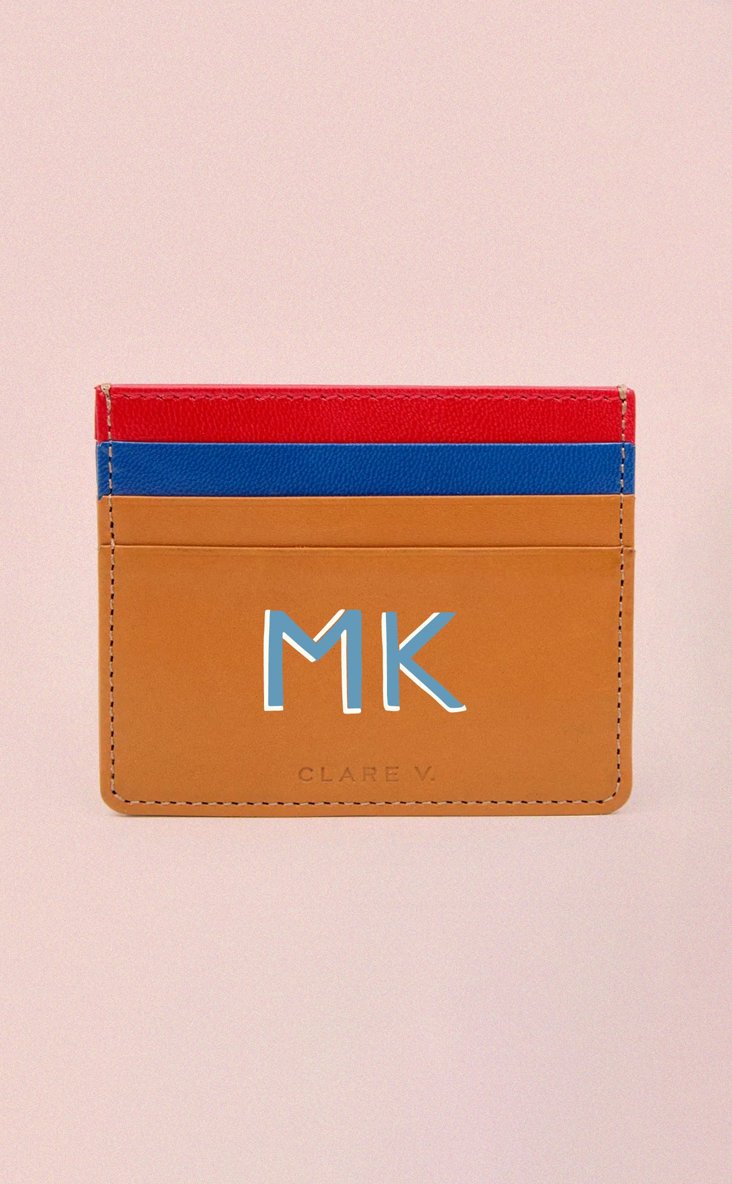 Cuoio Multi Adam's Card Case with handpainted monogram.