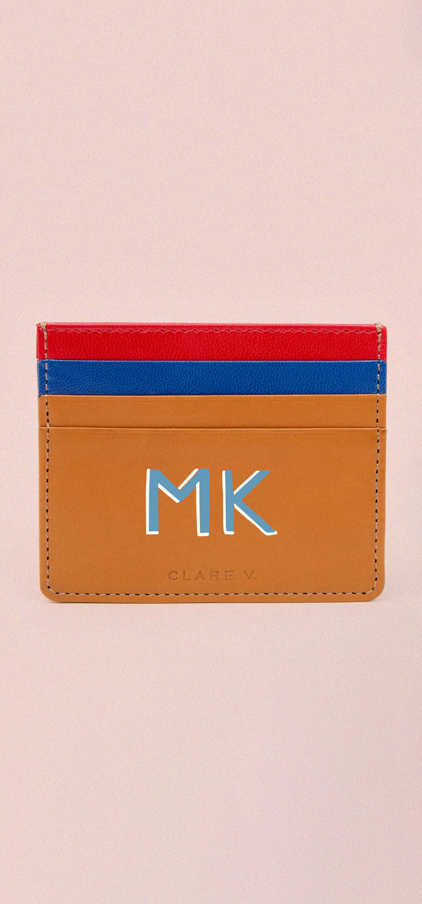 Cuoio Multi Adam's Card Case with handpainted monogram.