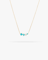 Adina reyter Graduated Turquoise & Diamond Curve Necklace