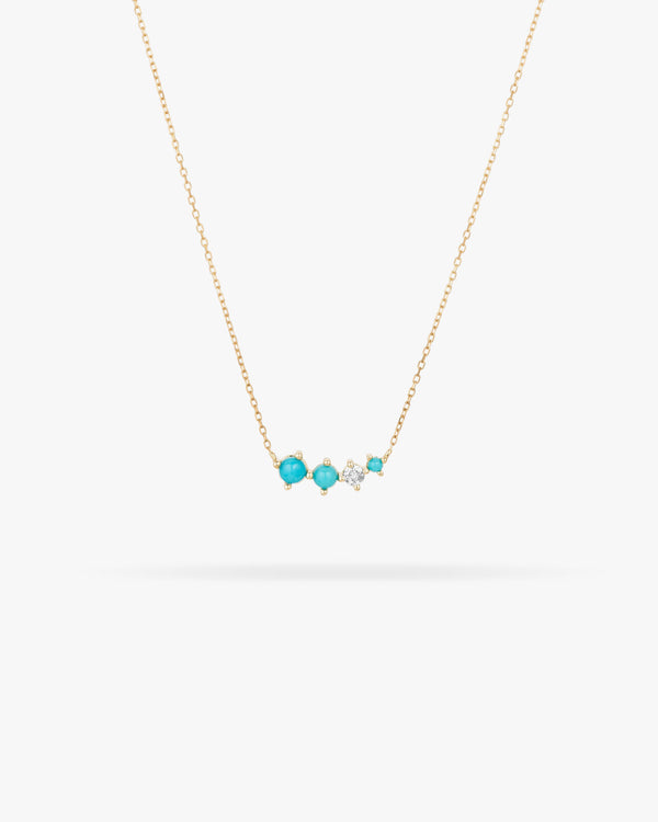Adina reyter Graduated Turquoise & Diamond Curve Necklace
