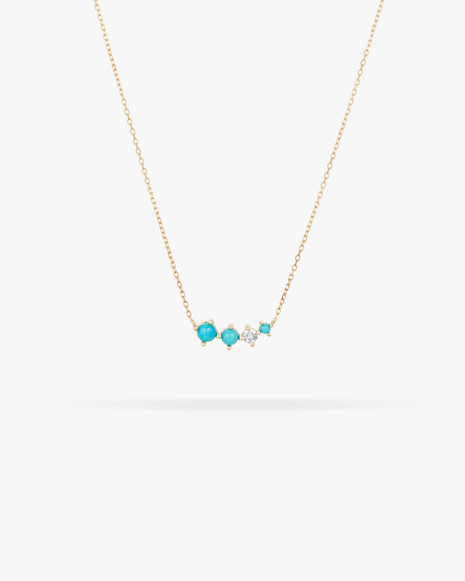 Adina reyter Graduated Turquoise & Diamond Curve Necklace