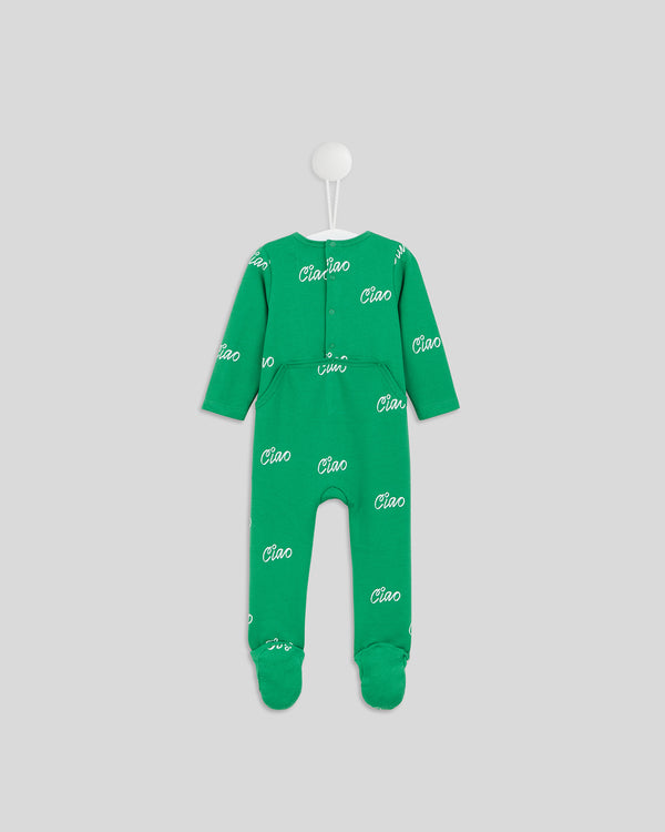 Green with Green Ciao Baby Footie PJs