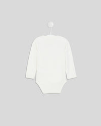 back image of the Cream w/ Marigold Tout va Bien Baby Onesie