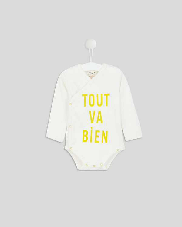 Cream w/ Marigold Tout va Bien Baby Onesie