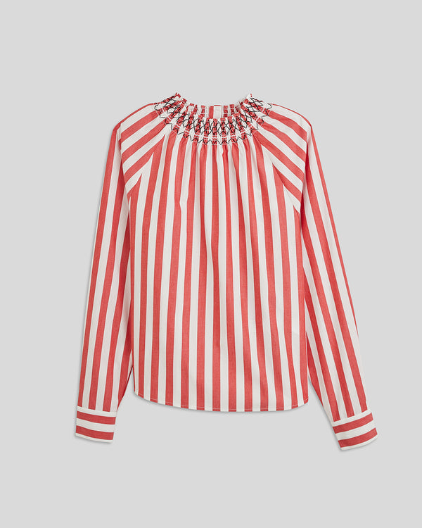 Poppy & Cream Stripes Blouse