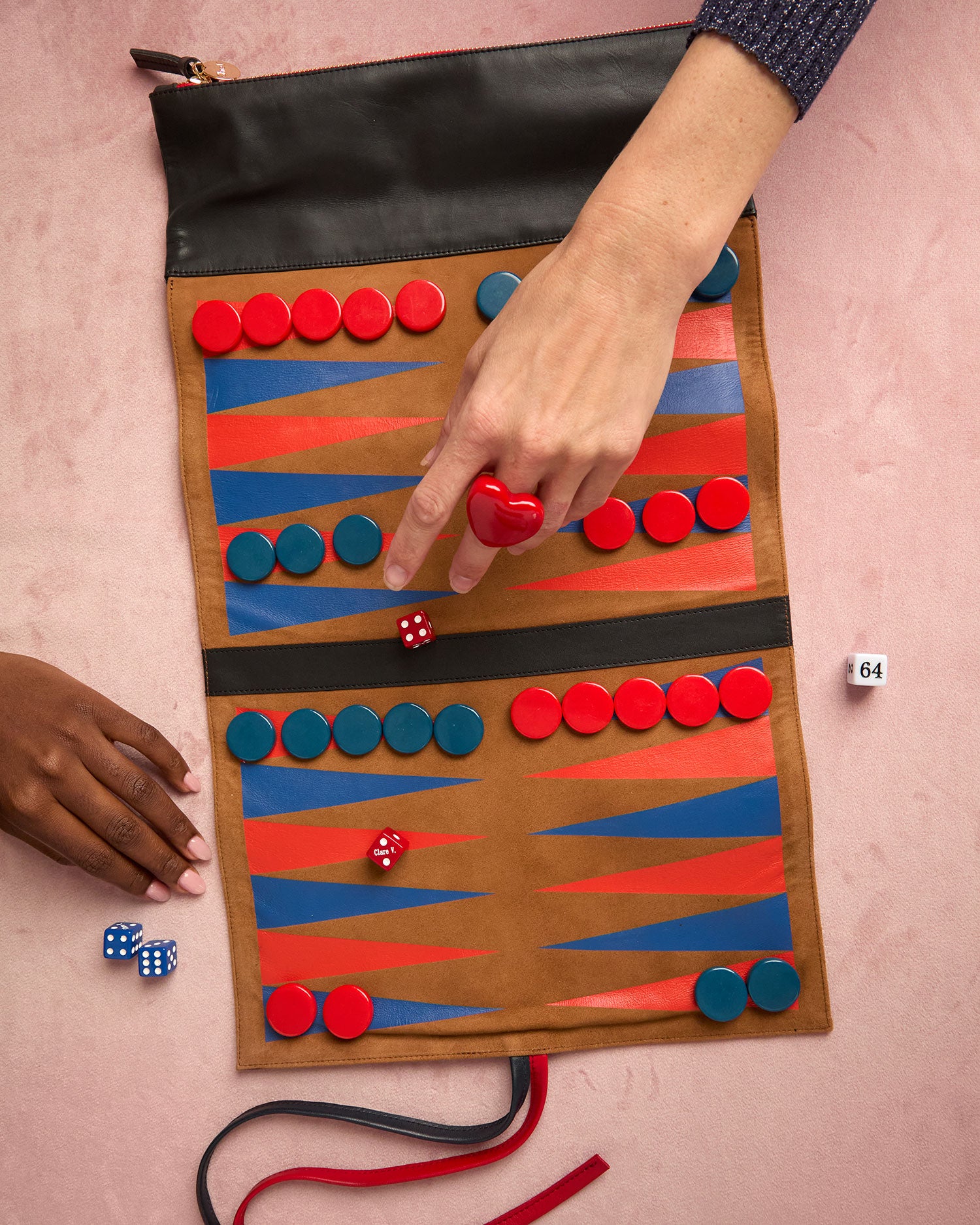 Backgammon game pieces