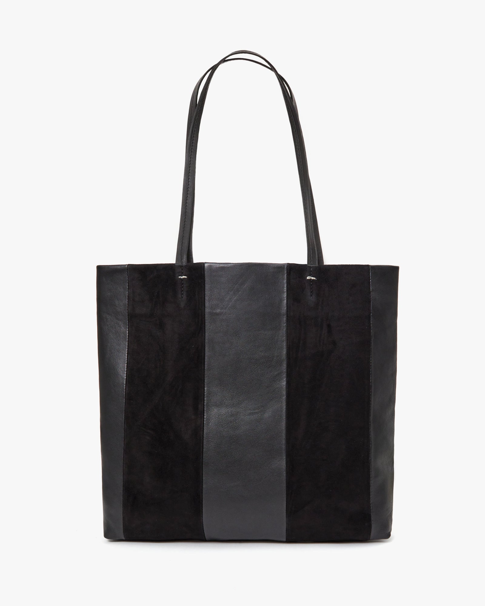 Black Suede & Nappa Bande Tote
