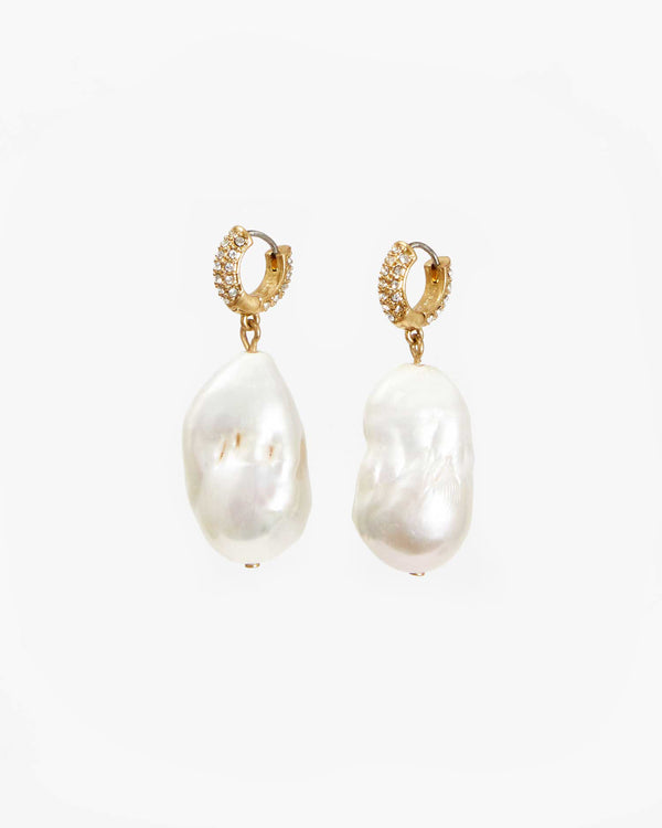 Baroque Pearl Earrings close up