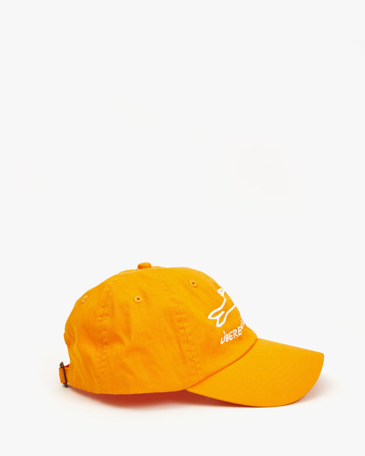 side view of the Marigold Liberez les Sardines Baseball Hat