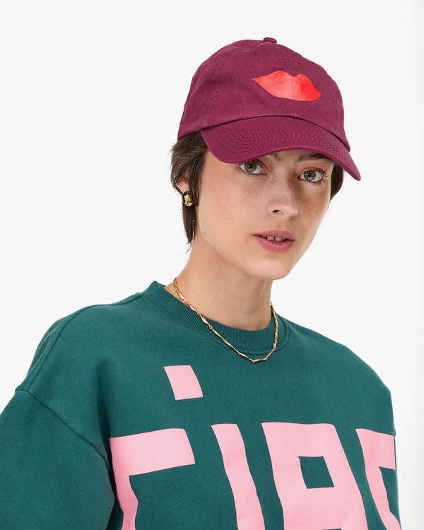Oxblood with Lips Baseball Hat on Nike