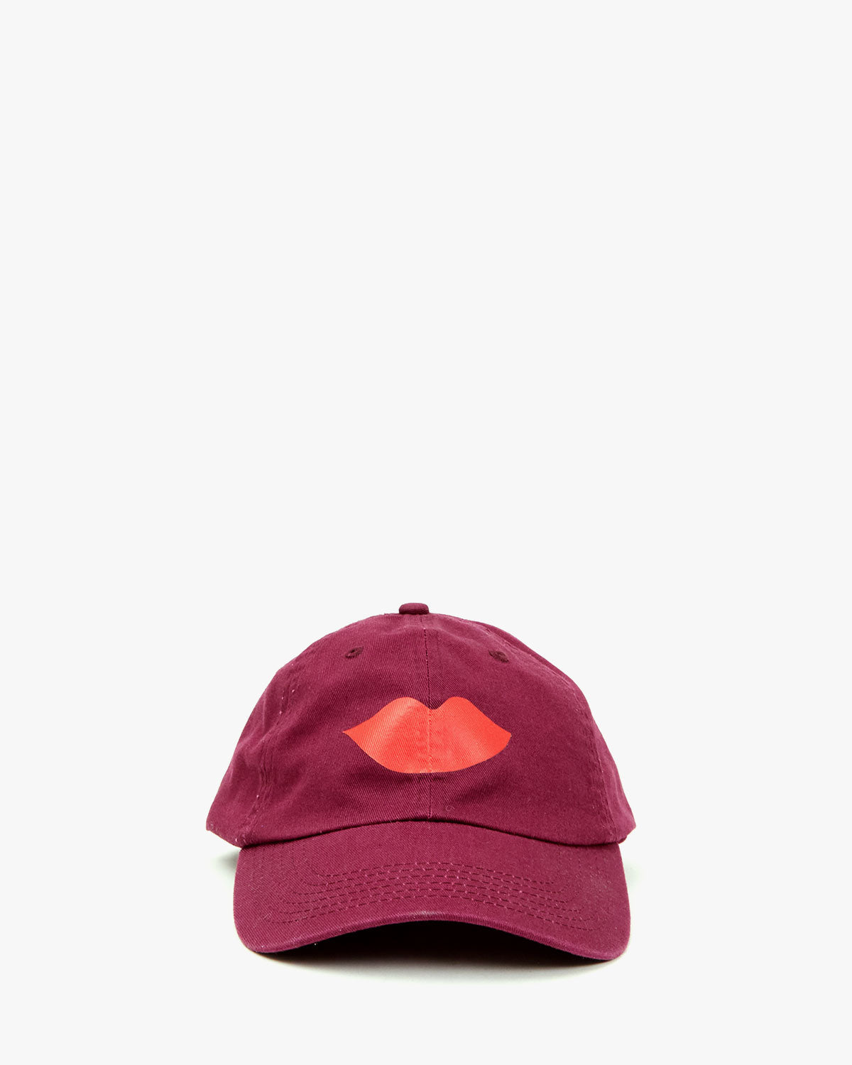 Oxblood with Lips Baseball Hat