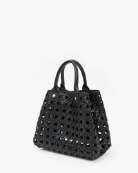 Bateau Bebe in Black Grande Rattan converted into a cinched shape using the interior snap hook