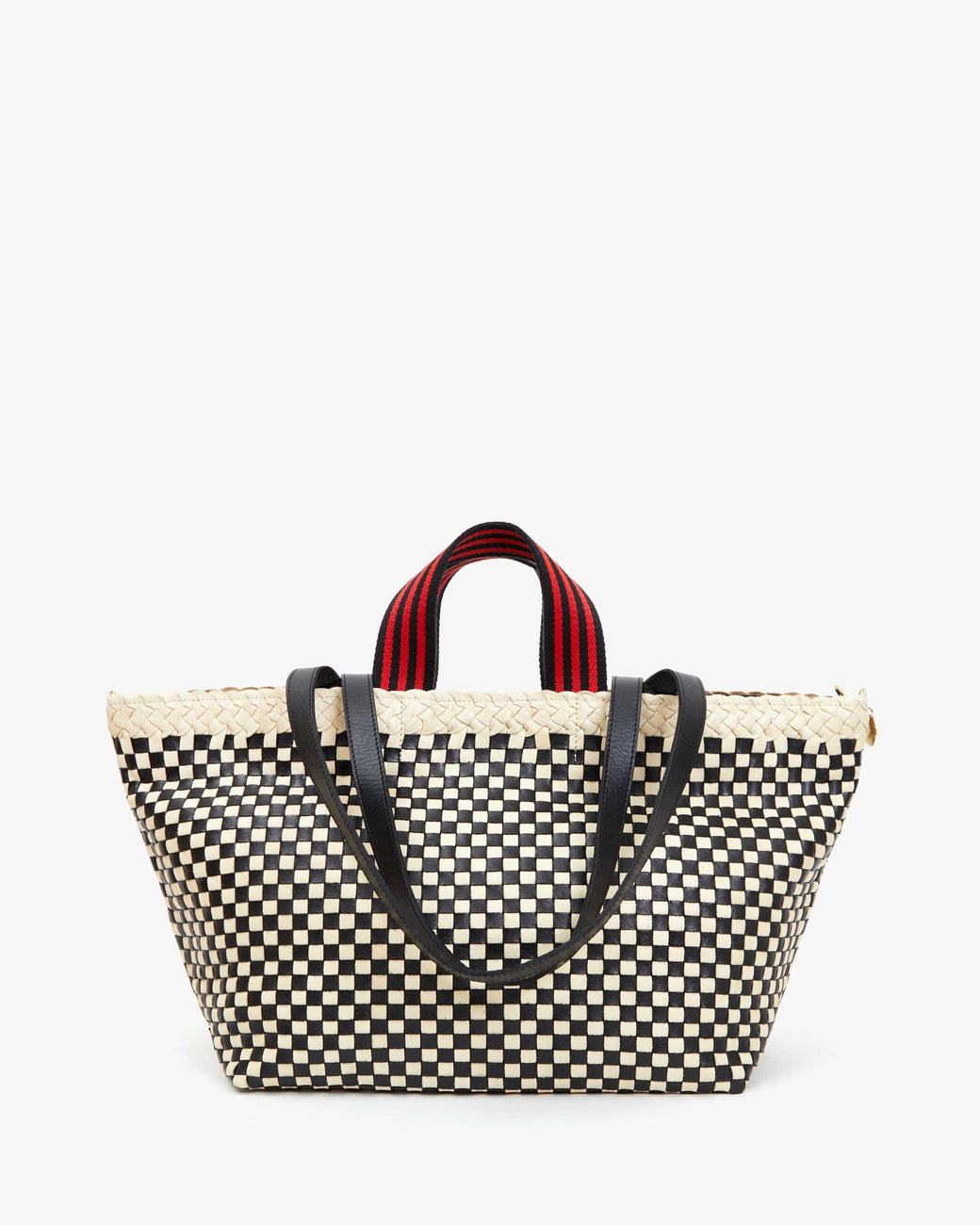 Checkered Woven Tote Bag