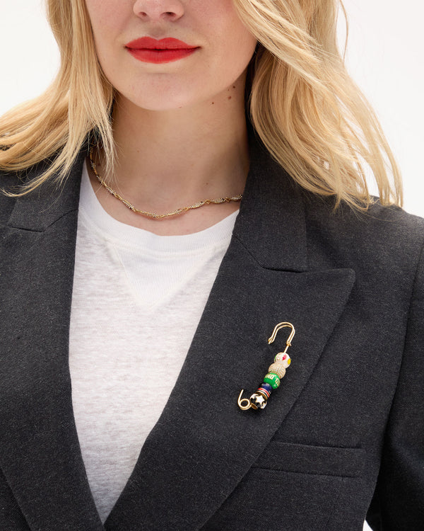 Beaded Blazer Pin on Elle