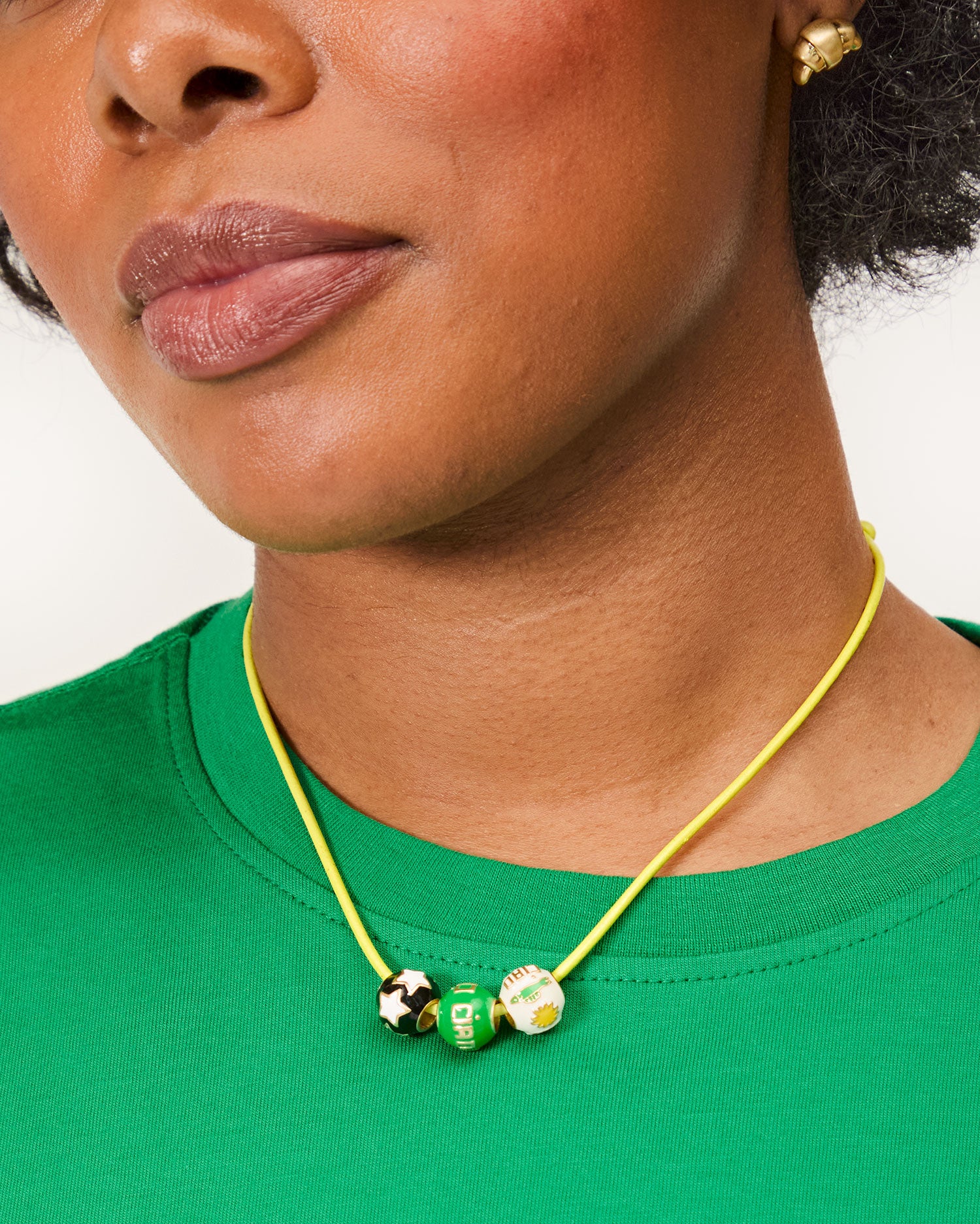 Beaded Cord Necklace on Candice