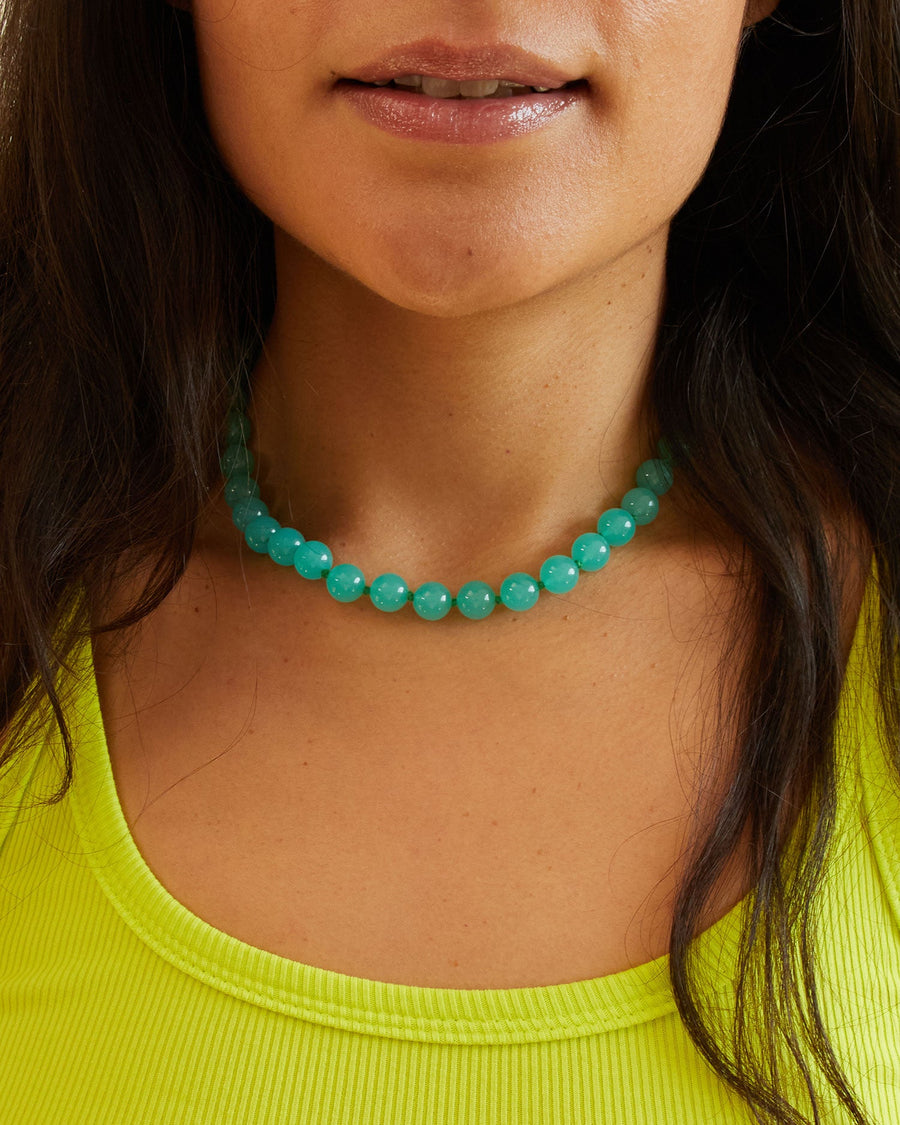 aqua beaded necklace