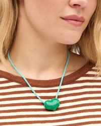 Beaded Heart Necklace on model