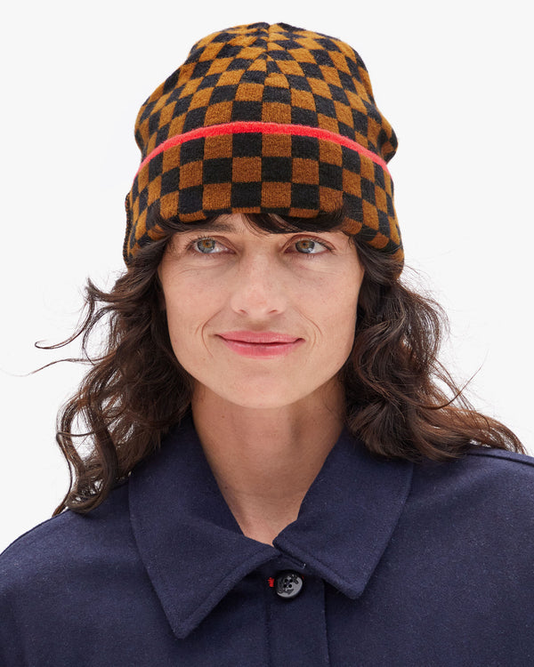 Beanie on Danica facing front