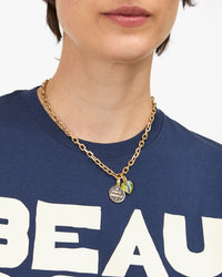 Bonheur Coin Charm on Charm Chain Necklace