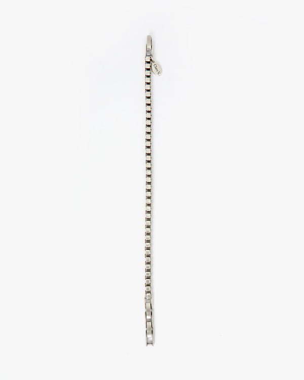 Sterling Silver Box Chain Bracelet unclasped 