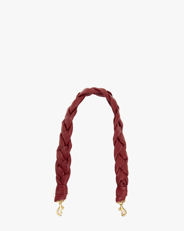 Braided Oxblood Leather Shoulder Strap