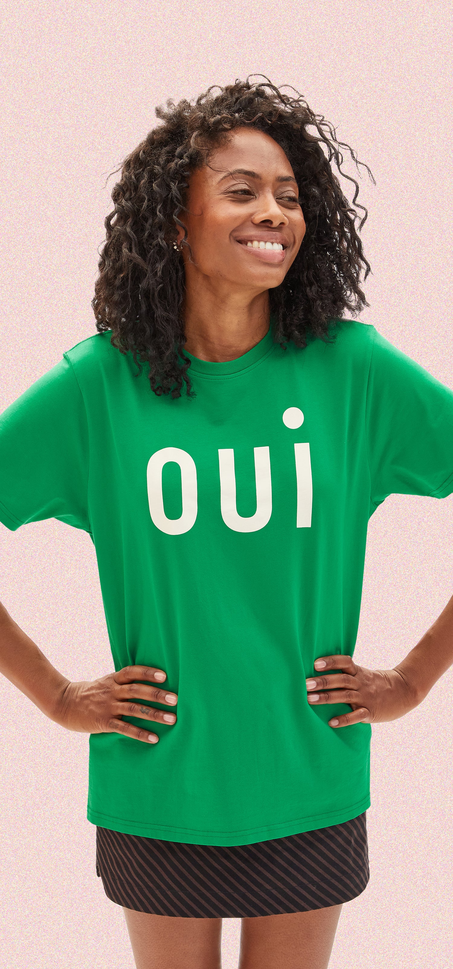 Model wearing the Green Oui Original Tee.