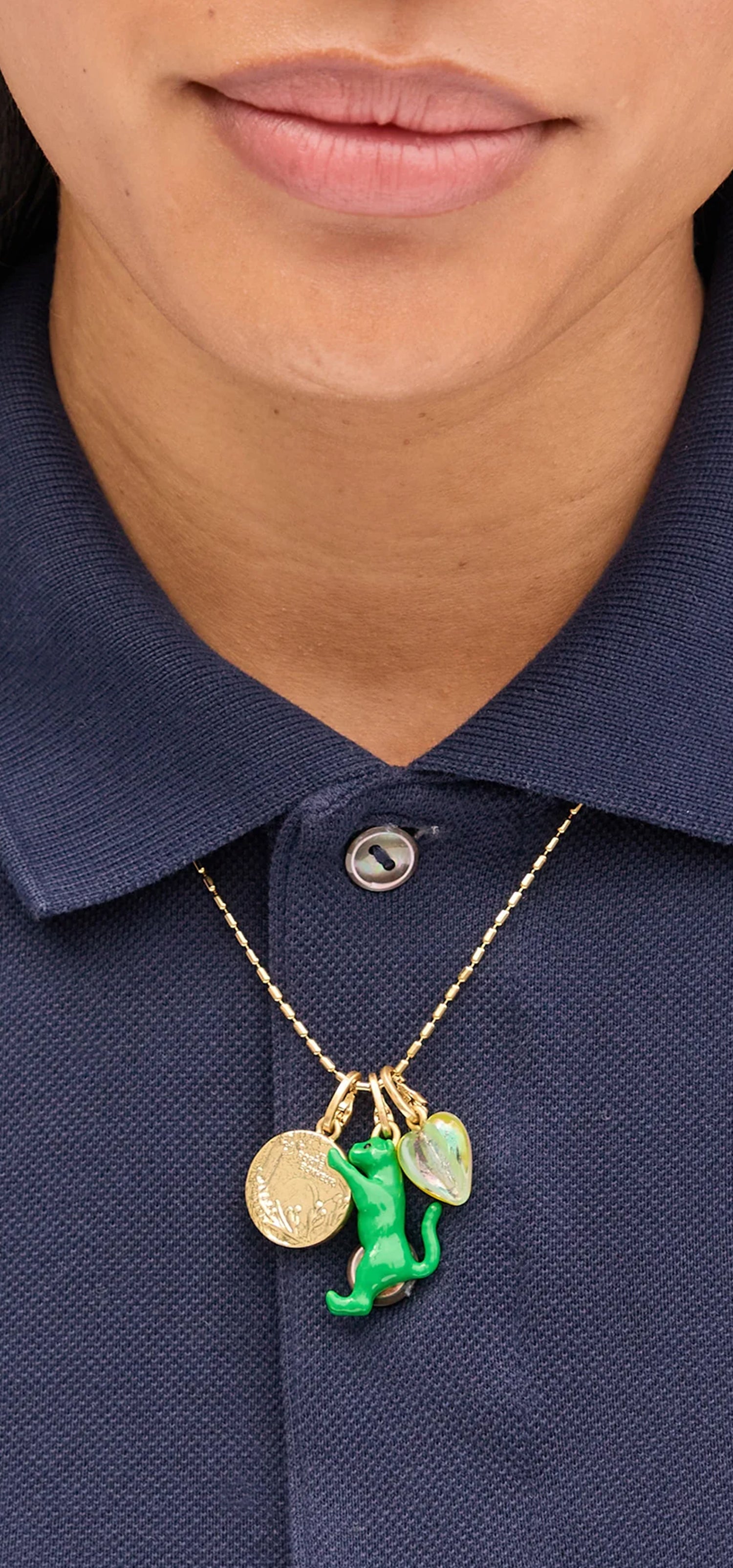 Clare V. Necklace with Assorted Charms.