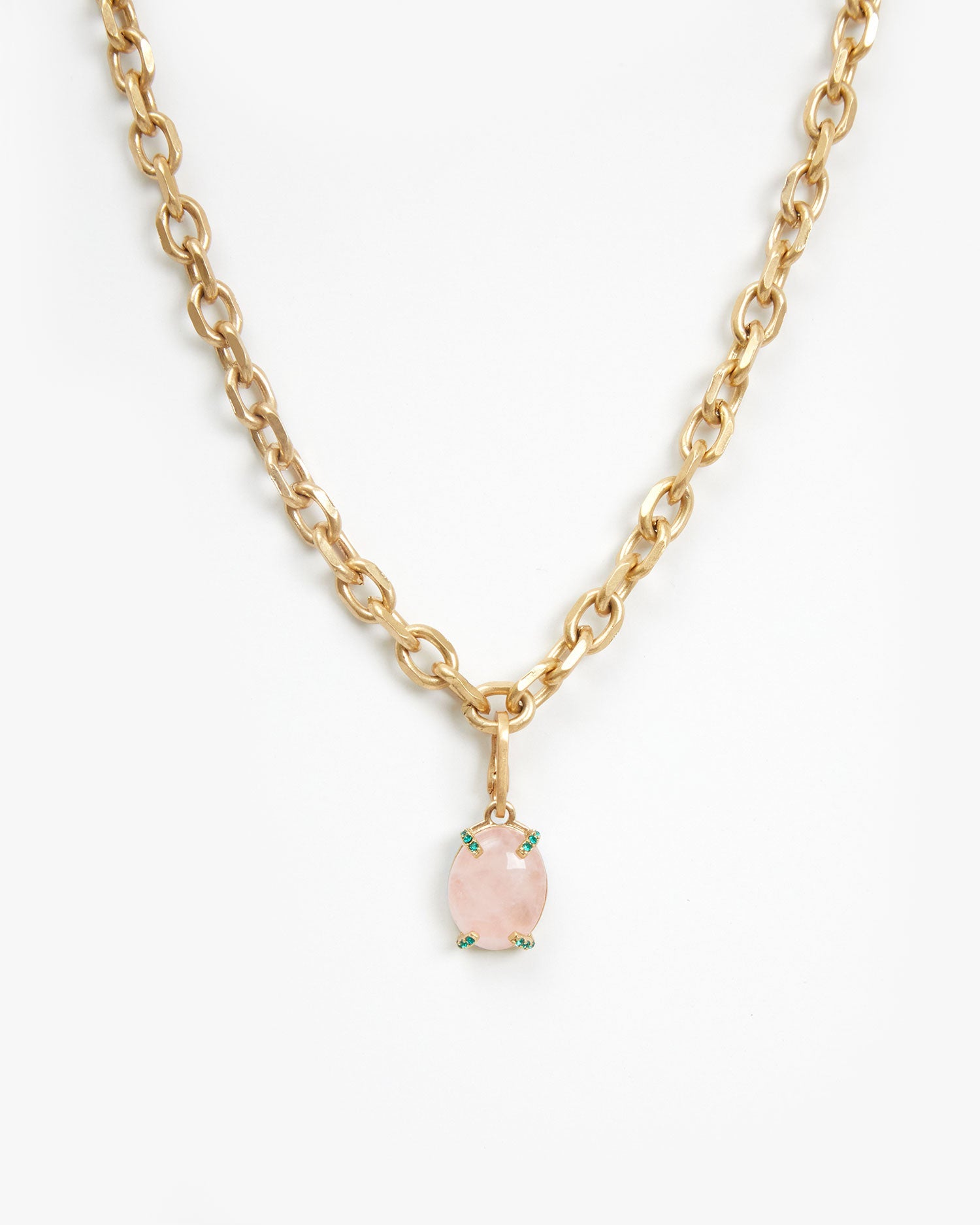 Cabachon Charm on the Charm Chain Necklace