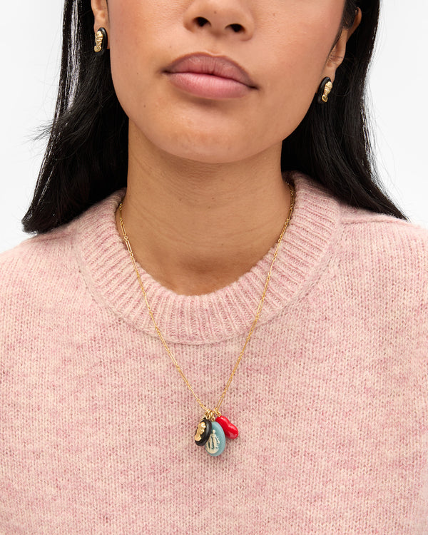 Cameo Charm Necklace on Sandra