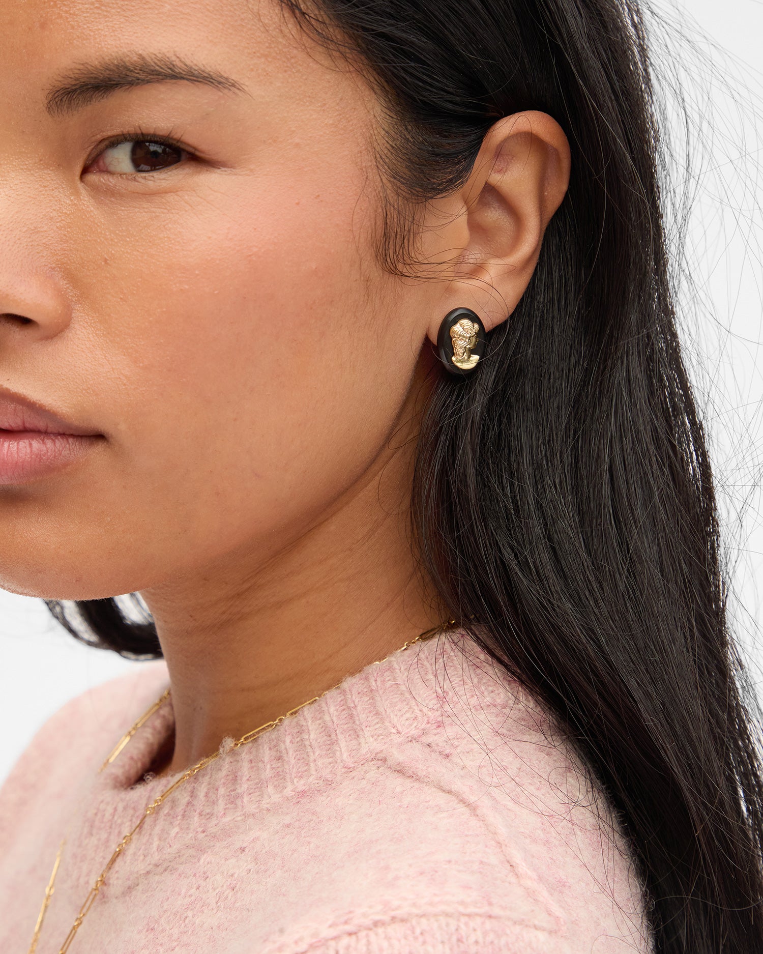 Cameo Earrings on Sandra