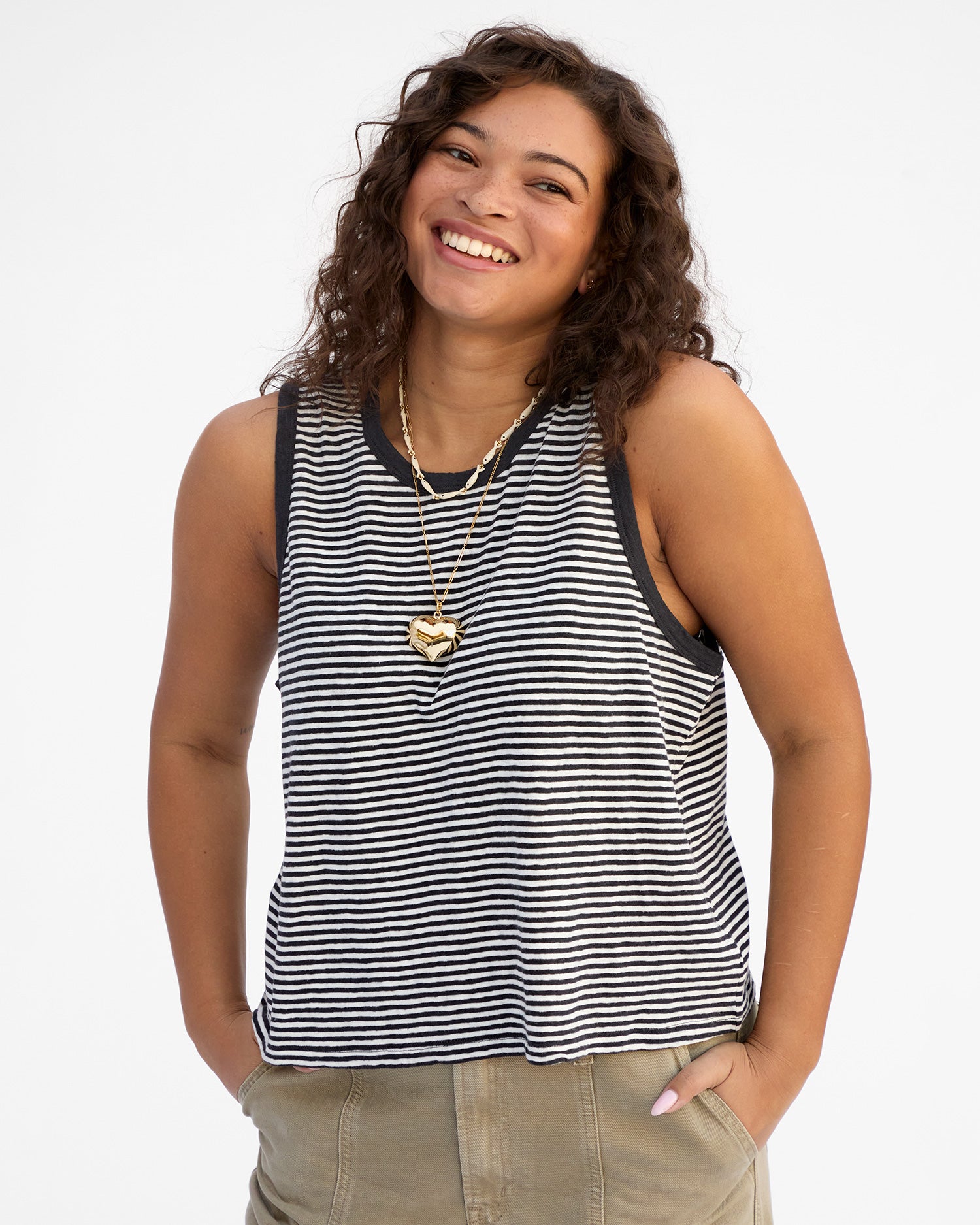 Camp Fit Tank on Jade