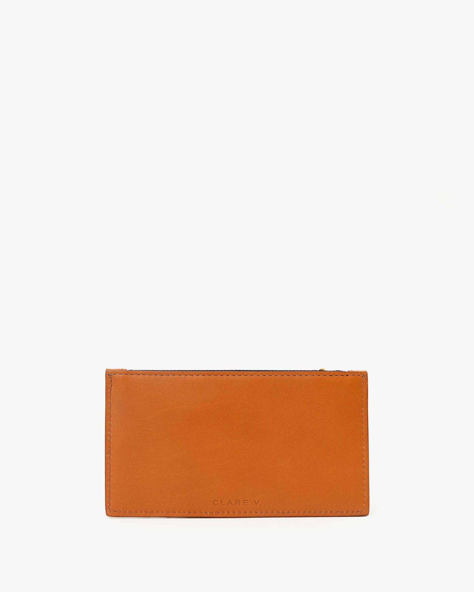 back view of the Cuoio with black & shell pockets Card Zip Wallet