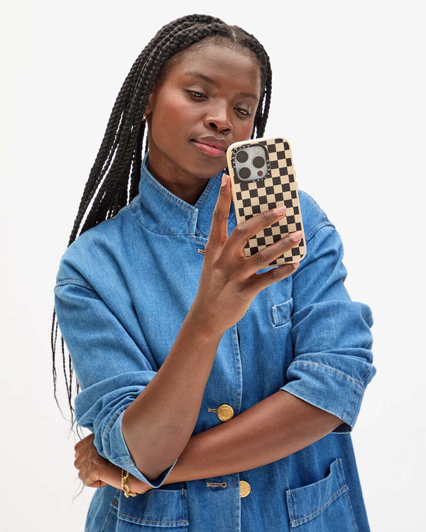 Casetify Oat Checkers with Noma front