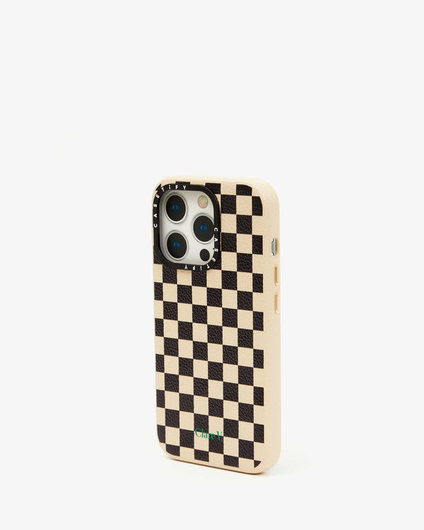 Casetify Cream Black Checker side