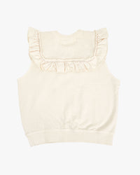 Back of the Cream Charlotte Sweatshirt Vest. 